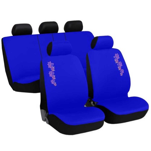 Coprisedili Con Fiore Ricamato - Blu Royal Coprisedili Con Fiore Ricamato - Blu Royal